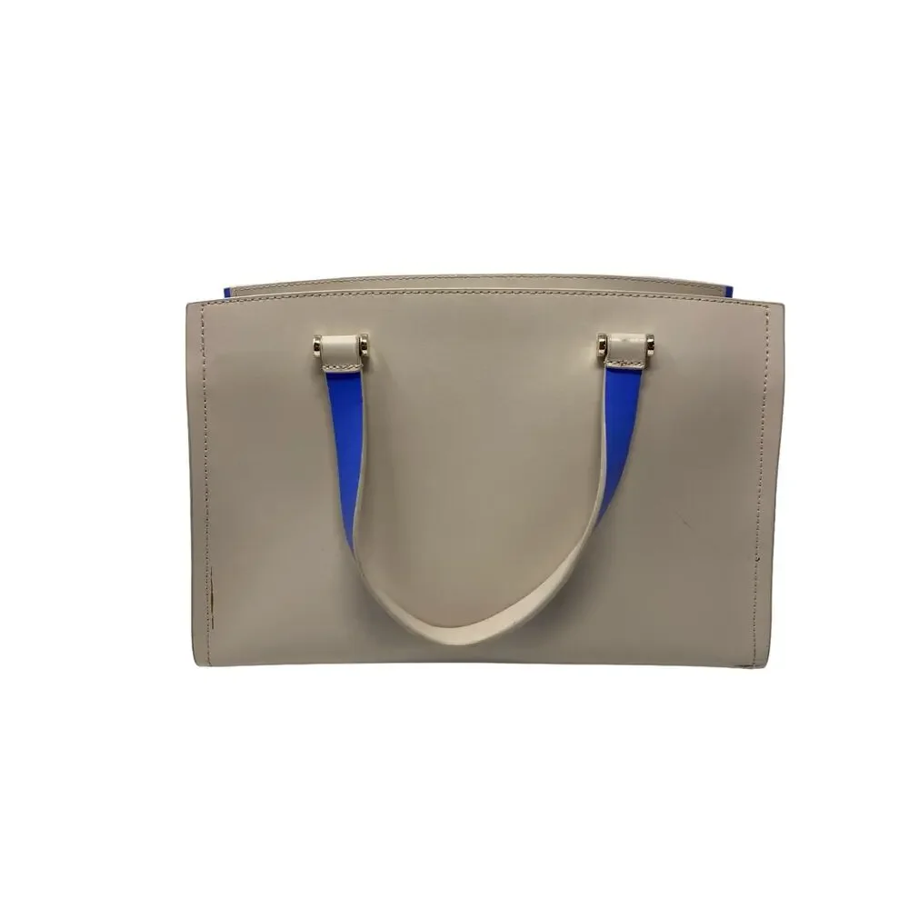 Kate Spade Arbour Hill Kyra Tote Bag Pumice & Adventure Blue Leather Shoulder